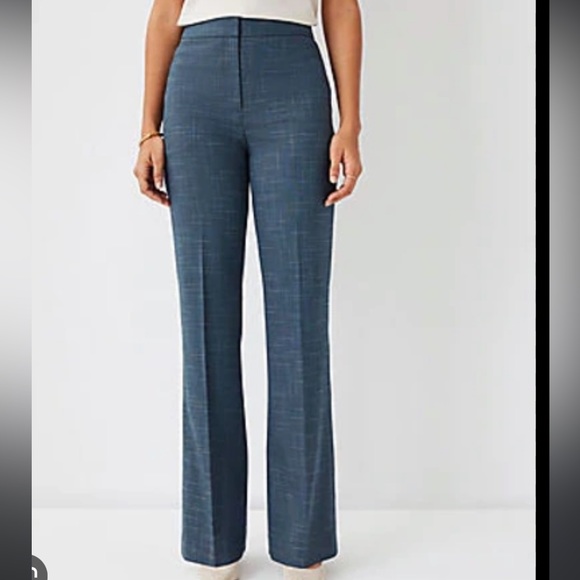 Ann Taylor Pants - THE HIGH RISE TROUSER PANT IN CROSSHATCH IN TEAL JADE 16 curvy